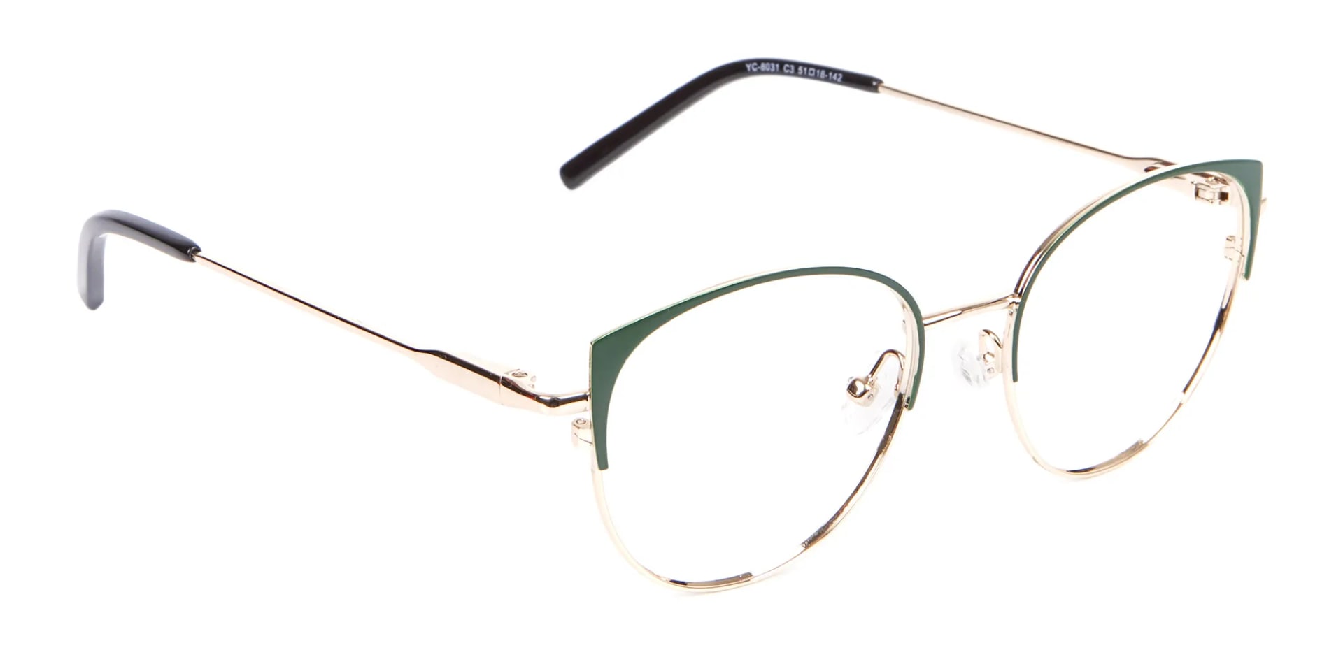 Vintage Inspired Glasses Green and Metal Frame - 2