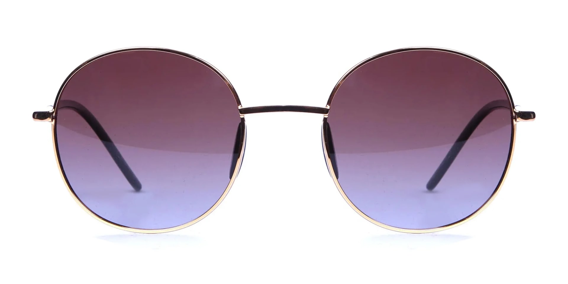 Gold Frame Round Sunglasses with Brown Lens