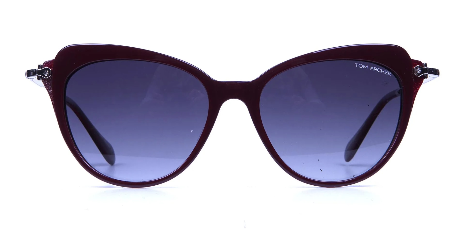 Red Sunglasses Cat Eye  with Silver Temple -1
