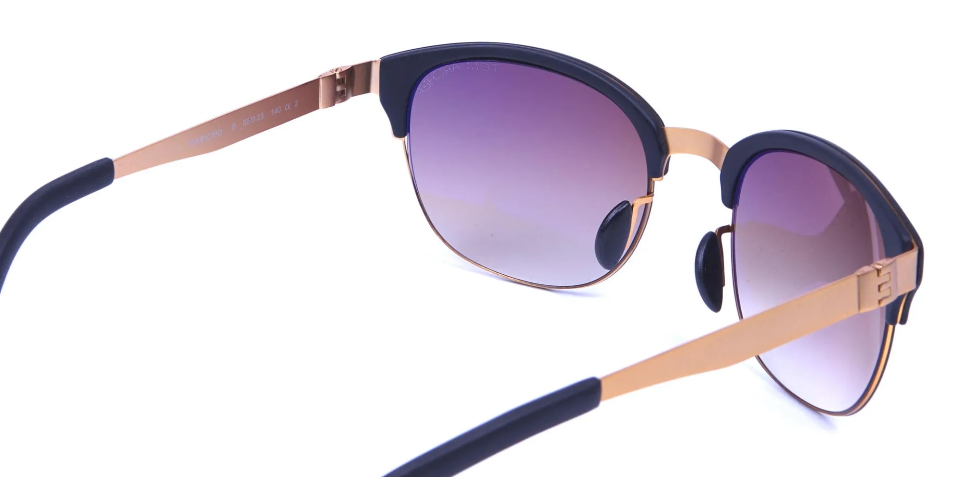 Gold Frame Sunglasses with Black Accents -1