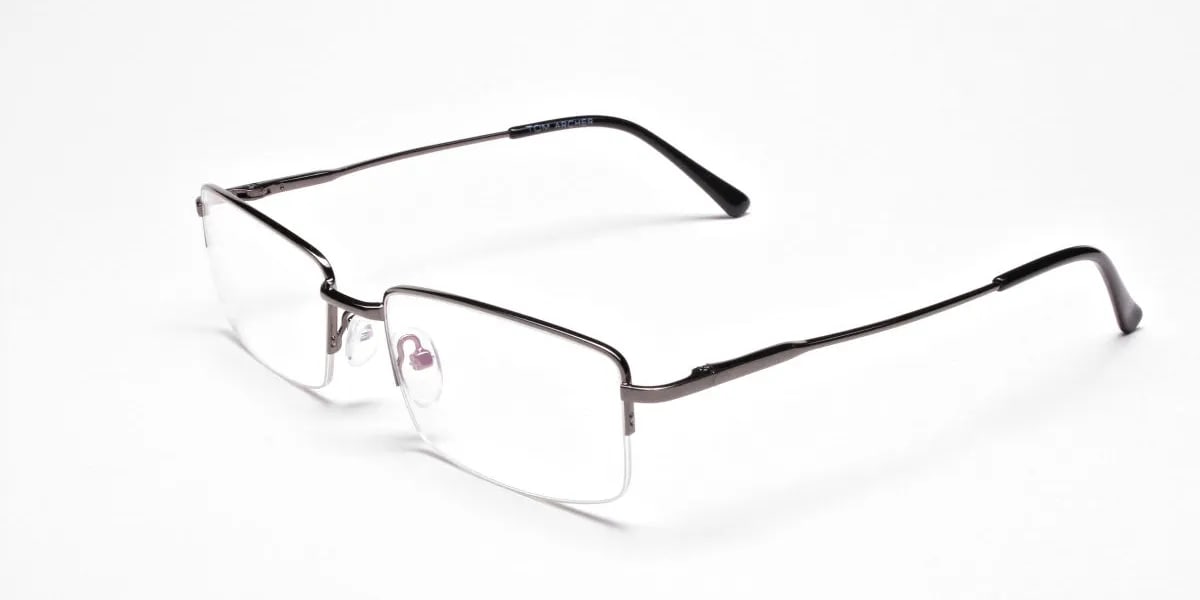 Gunmetal Rectangular Glasses -2