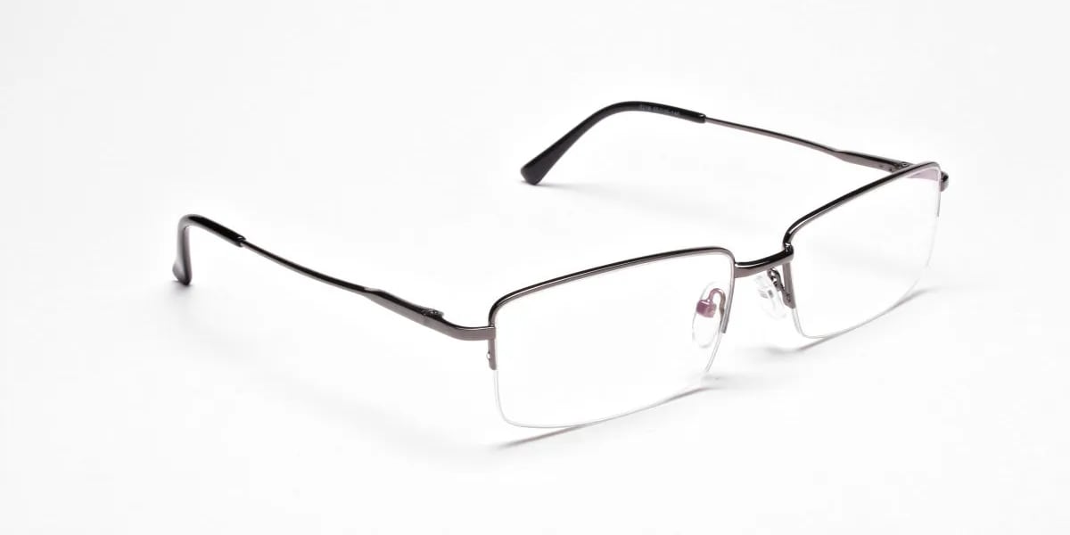 Gunmetal Rectangular Glasses -2