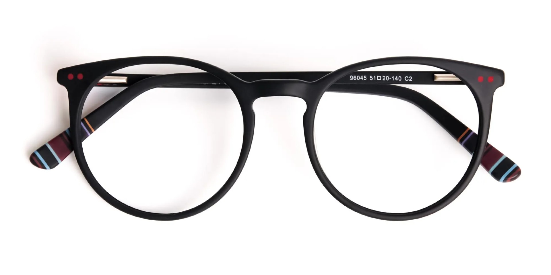 Matte Black Designer Round Glasses frames-2