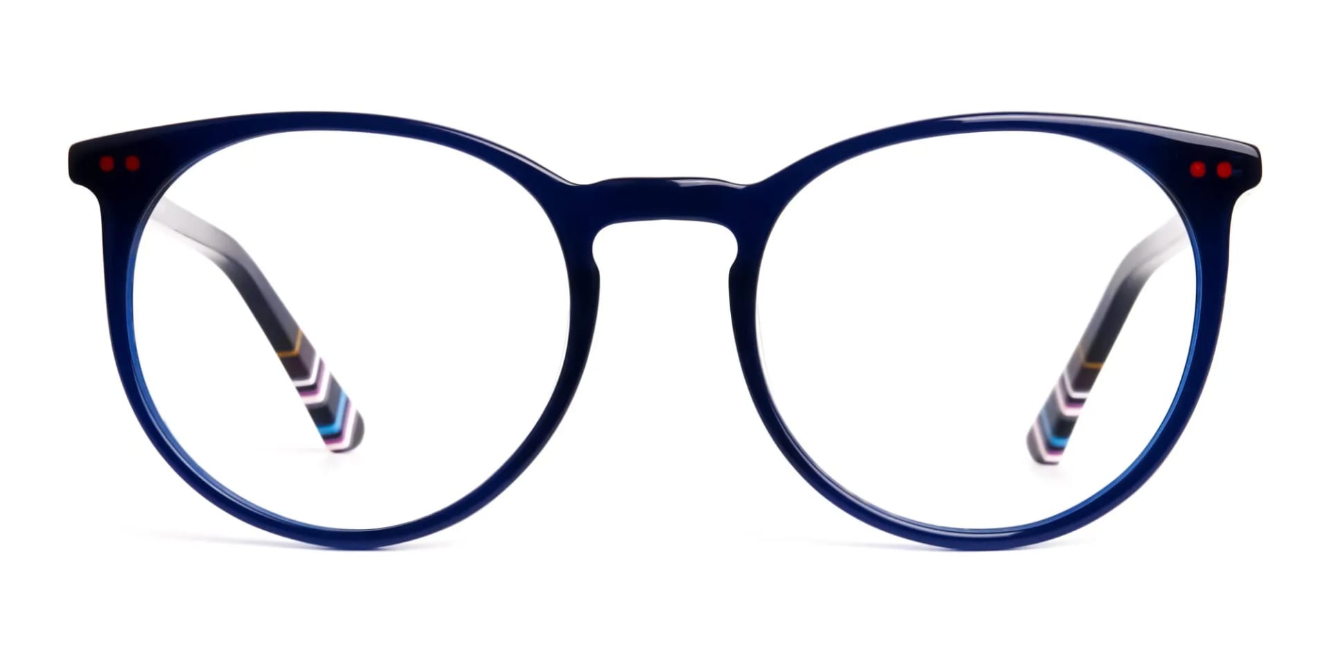 Bright Indigo Blue Designer Round Glasses frames-2
