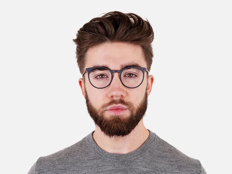 matte black indigo blue designer round glasses frames-2