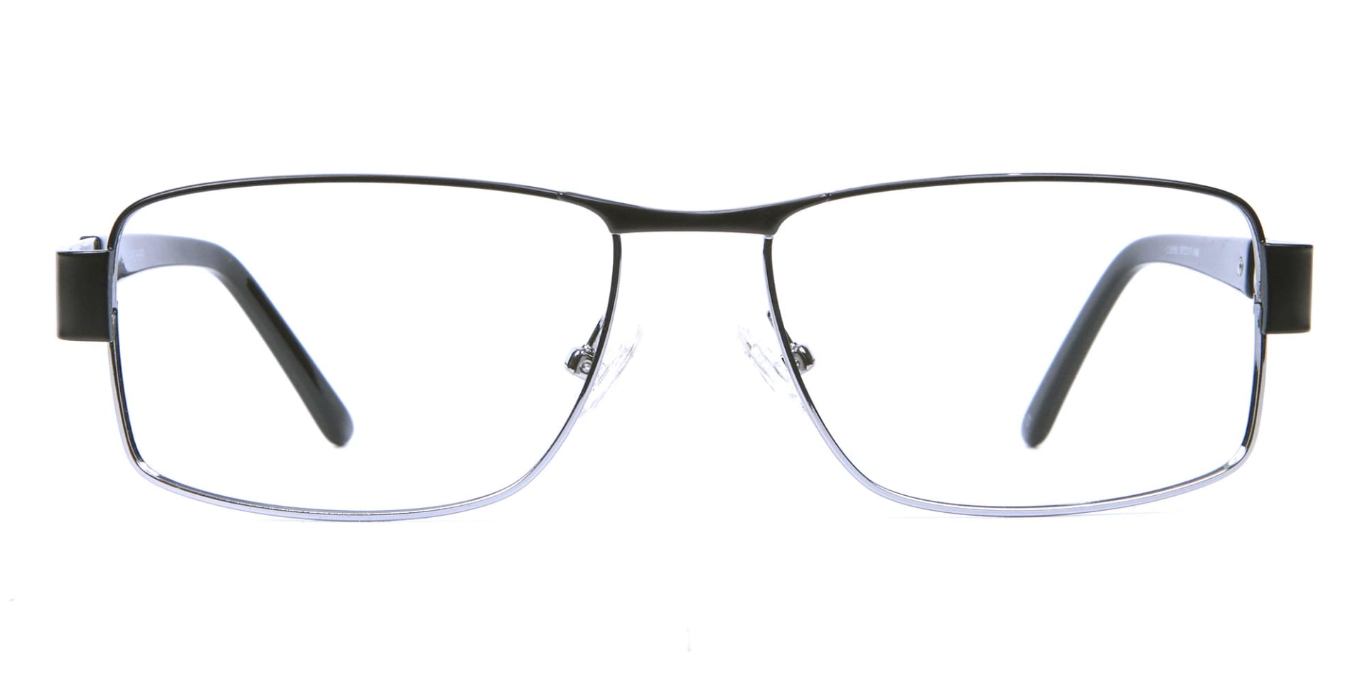 Rectangular Glasses in Black & Silver -1
