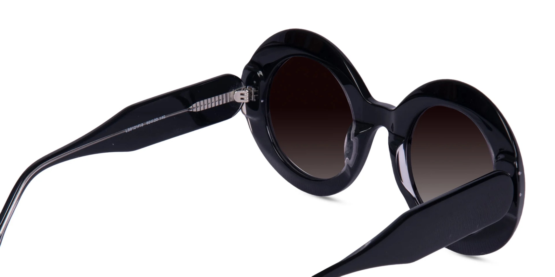 Oversized Round Black Sunglasses-5