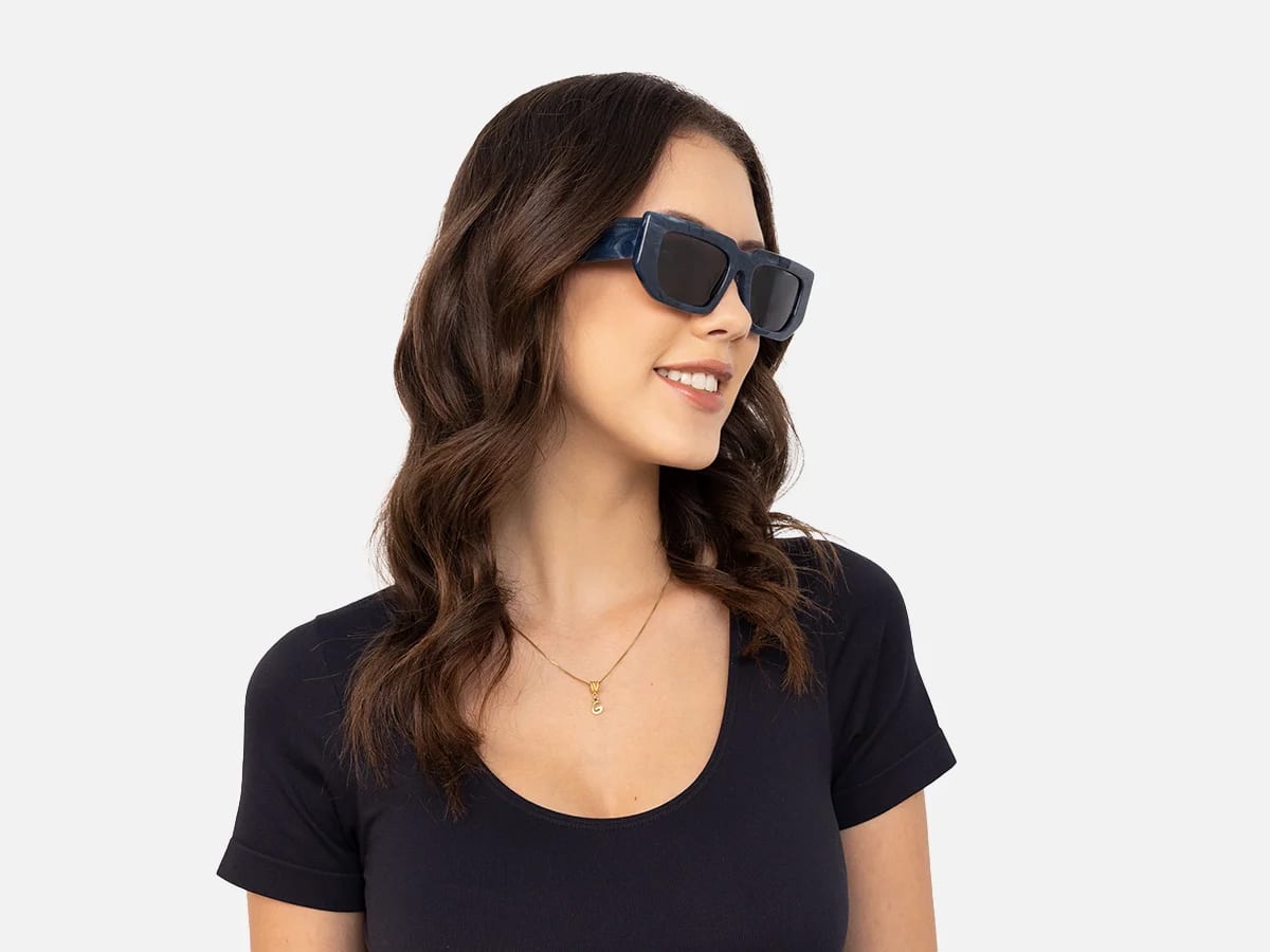 Rectangle Blue Sunglasses-53