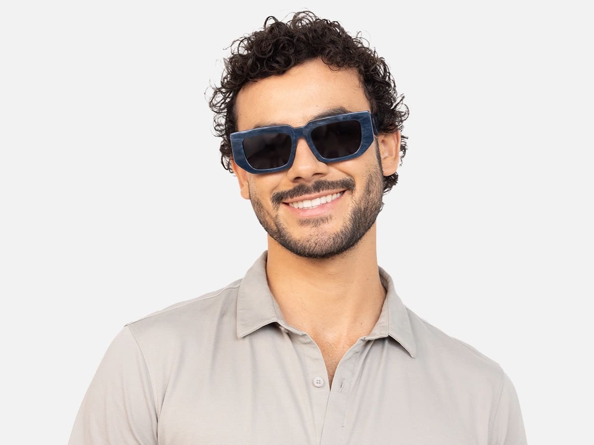 Rectangle Blue Sunglasses-41