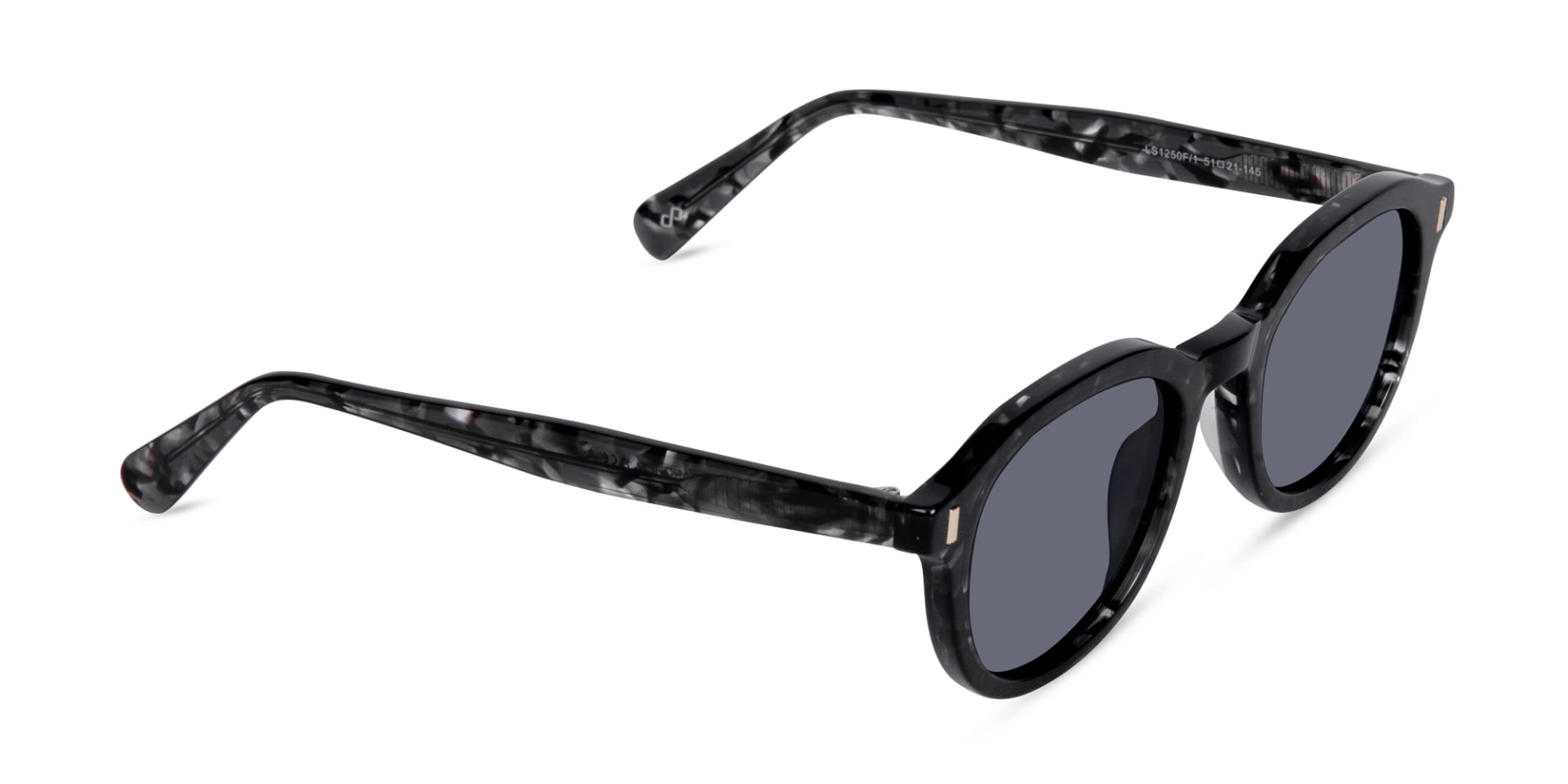 Black Marble Round Sunglasses-2