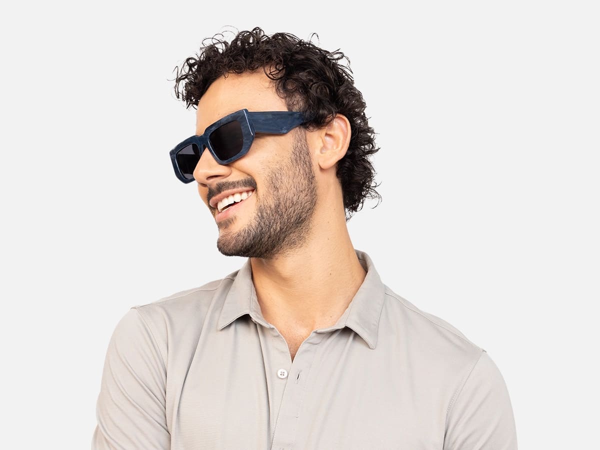 Rectangle Blue Sunglasses-44