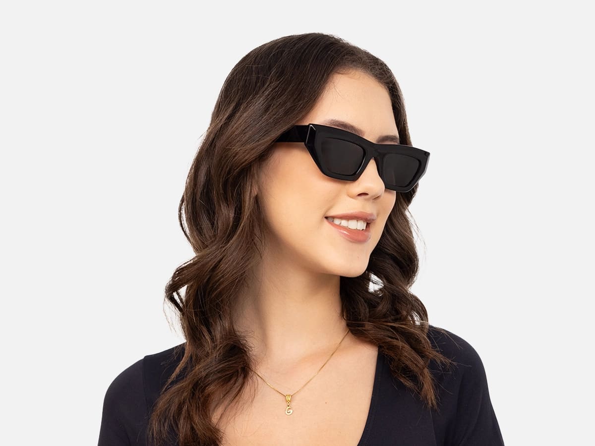 Black Cat Eye Designer Sunglasses -53