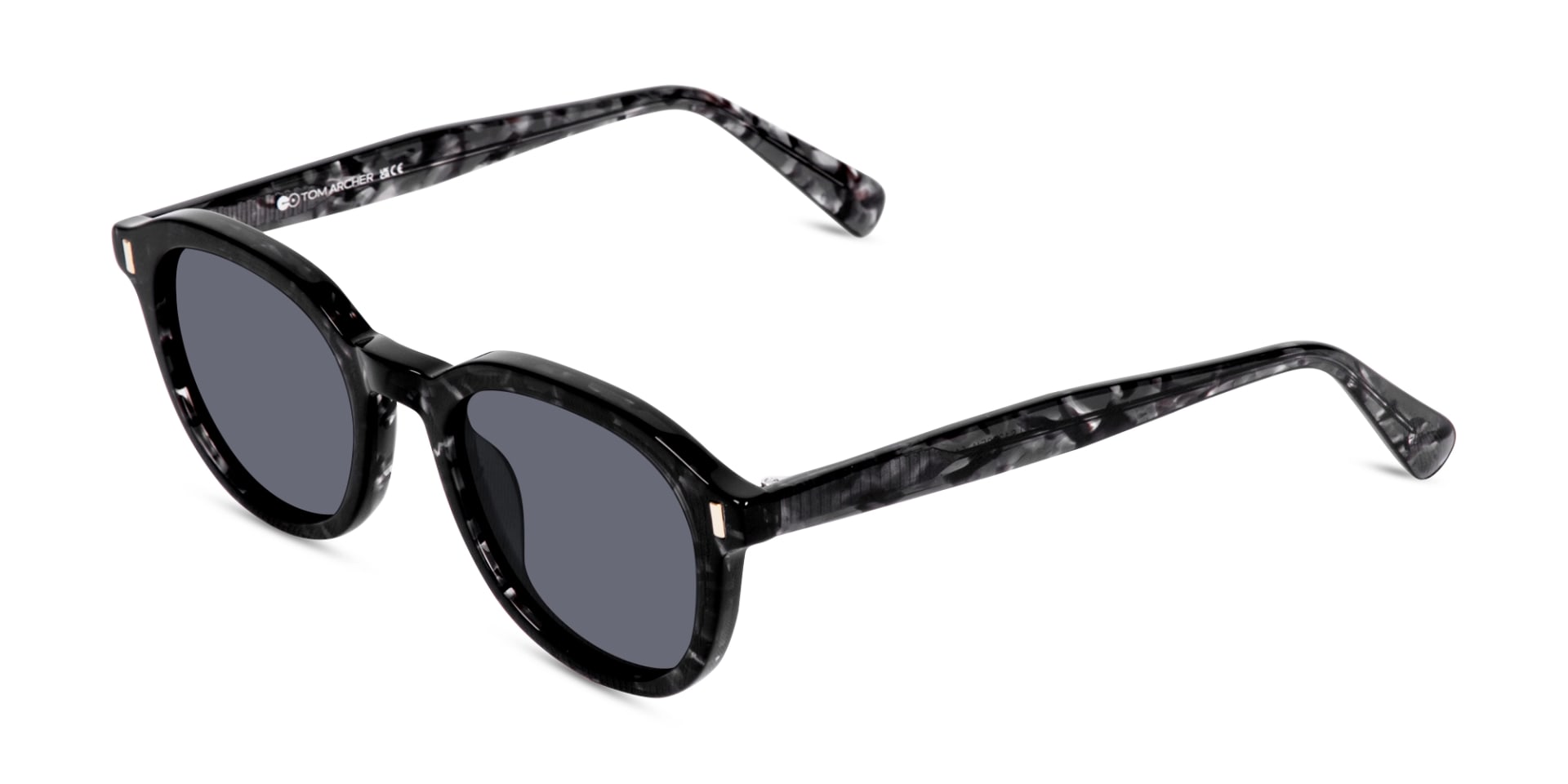 Black Marble Round Sunglasses-3