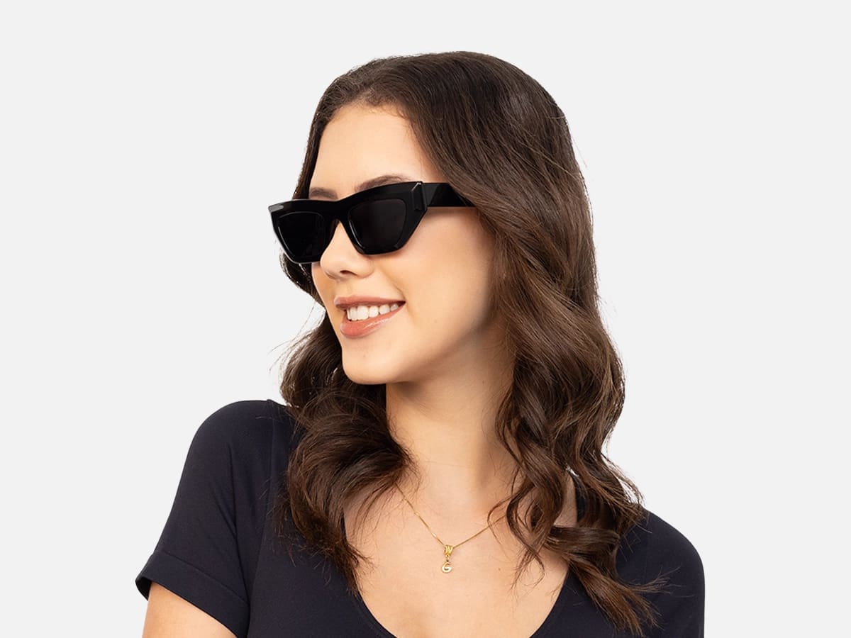 Black Cat Eye Designer Sunglasses -52