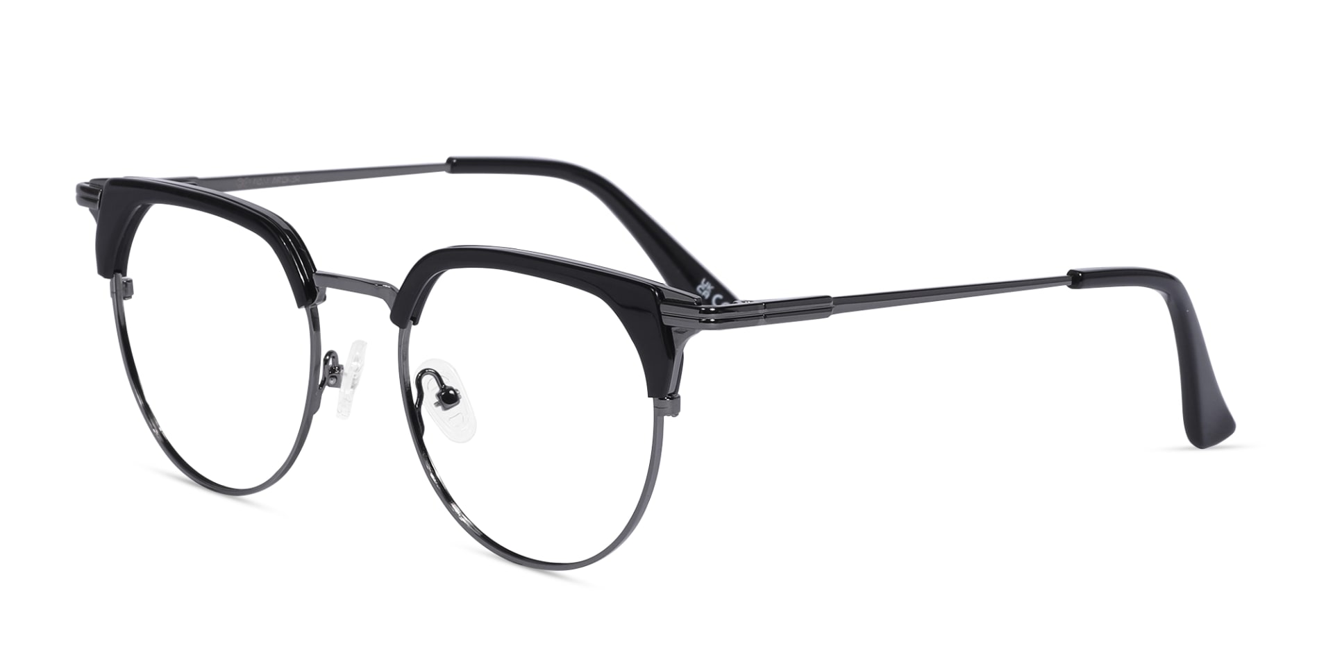 Black Gunmetal Browline Glasses 3
