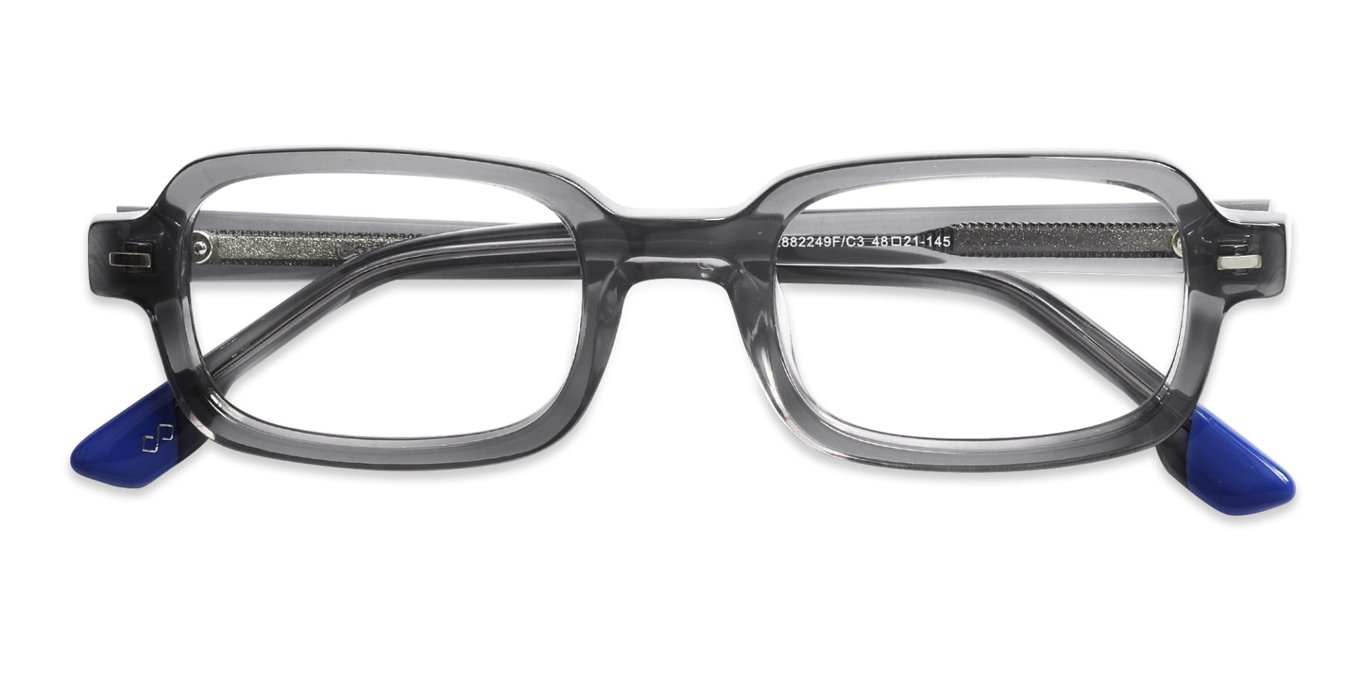Crystal Grey Rectangle Glasses 6