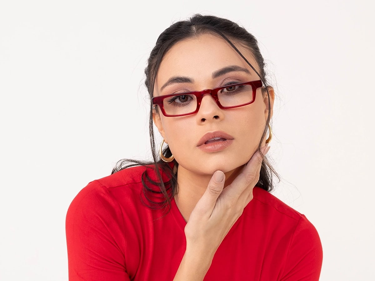 Rectangle Red Glasses 51