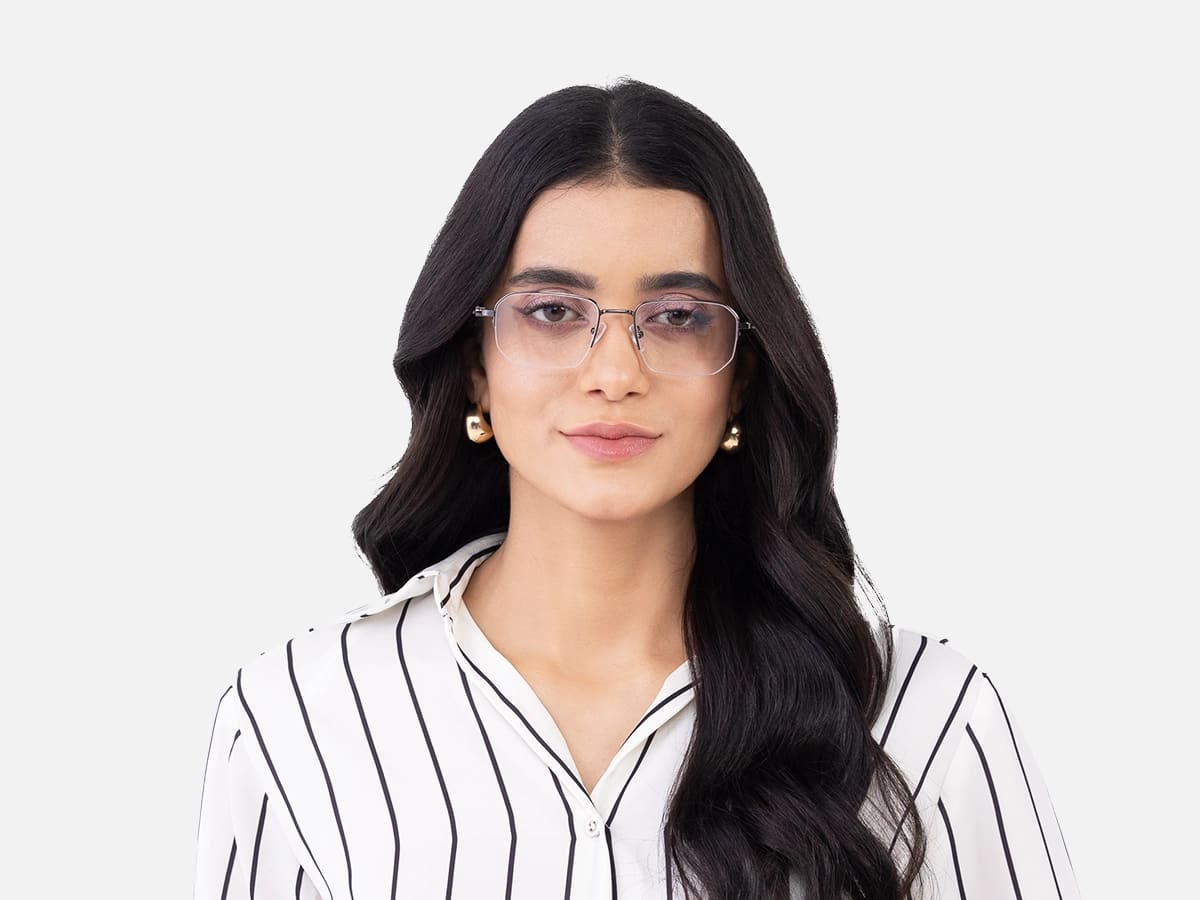Gunmetal Rectangle Eyeglasses 51