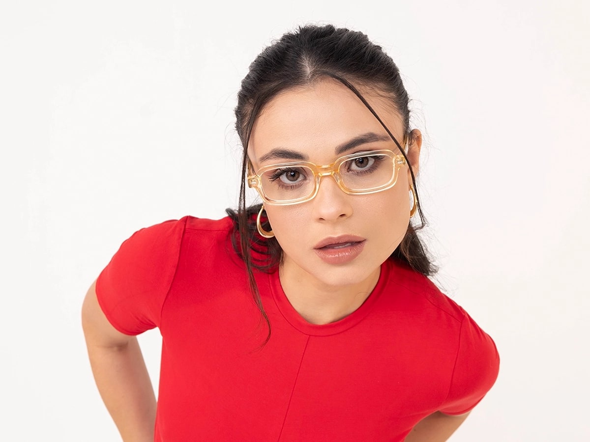 Gold Rectangle Glasses 52