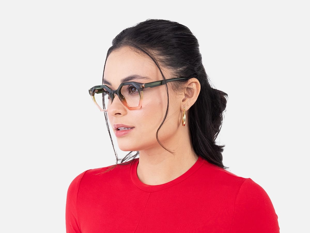 Green & Peach Glasses 53