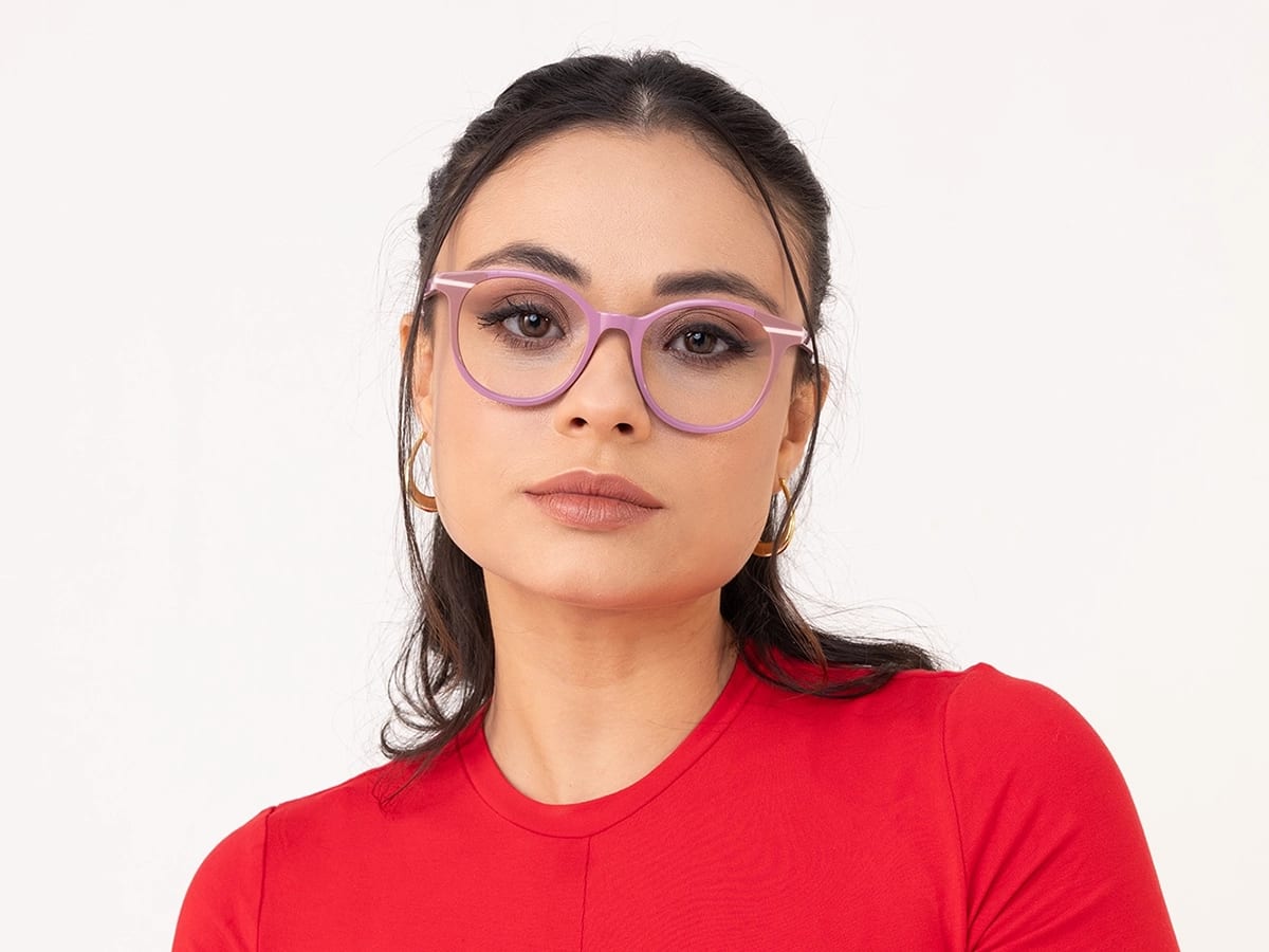 Pink Round Eyeglasses 51