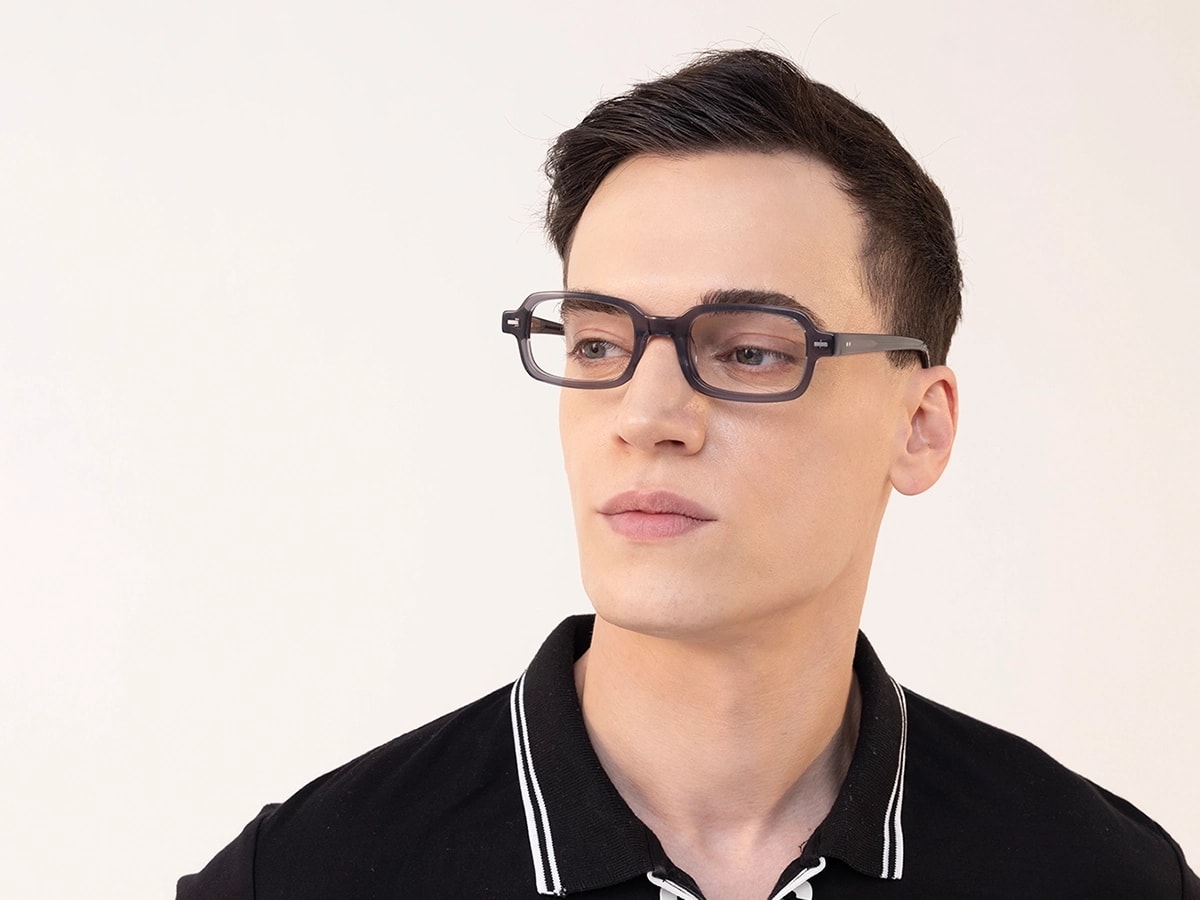 Crystal Grey Rectangle Glasses 43