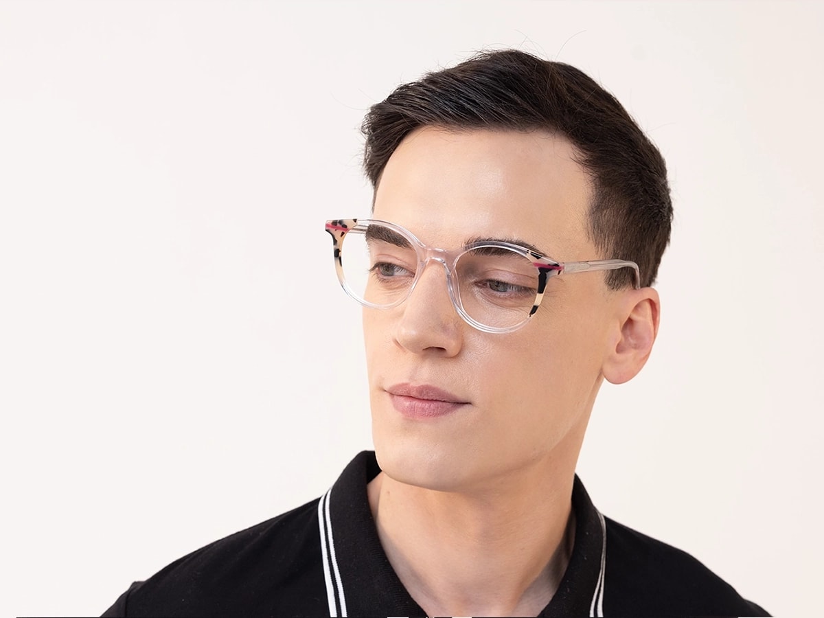 Round Glasses Clear Frame 43