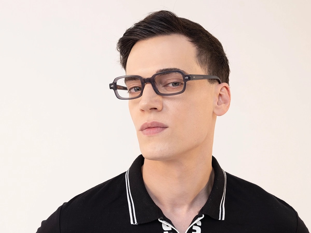 Crystal Grey Rectangle Glasses 41