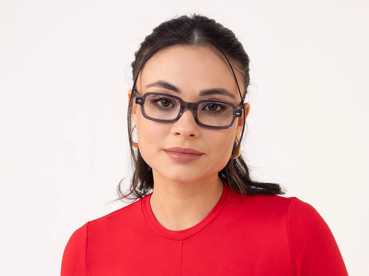 Crystal Grey Rectangle Glasses 51
