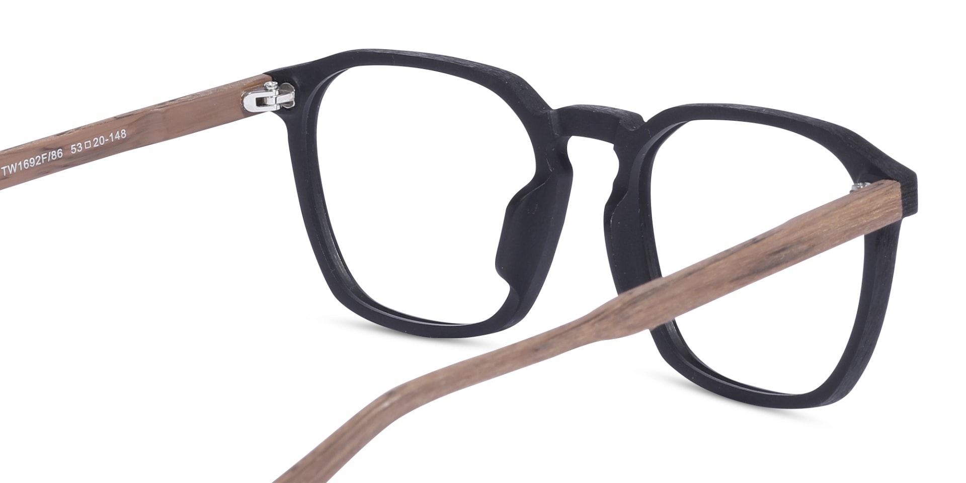 Black Wooden Square Full Rim Glasses 5