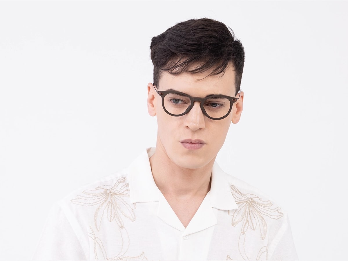 Copper Brown Oval Wooden Glasses41