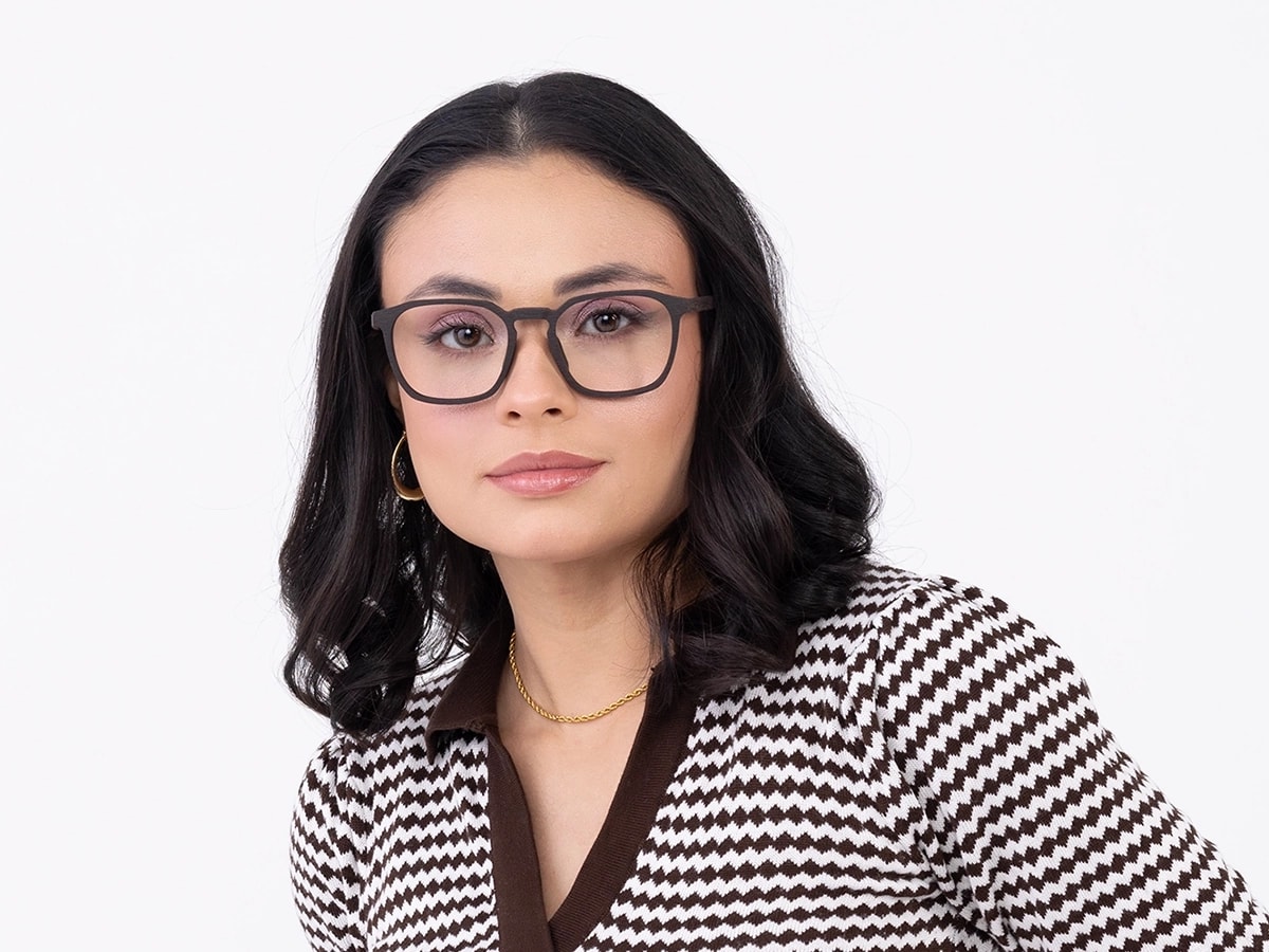 Ebony Wooden Square Glasses 52