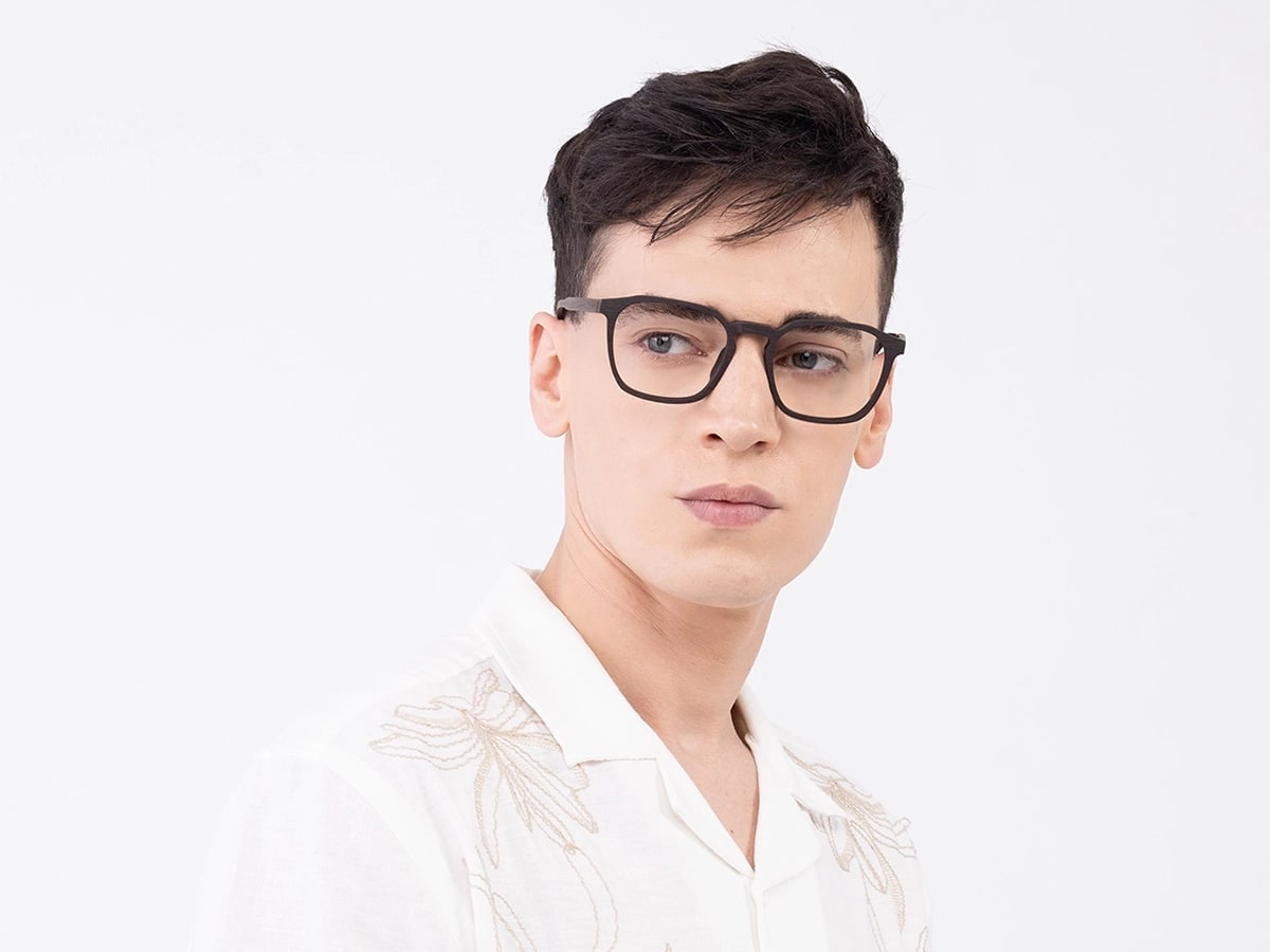 Ebony Wooden Square Glasses 41