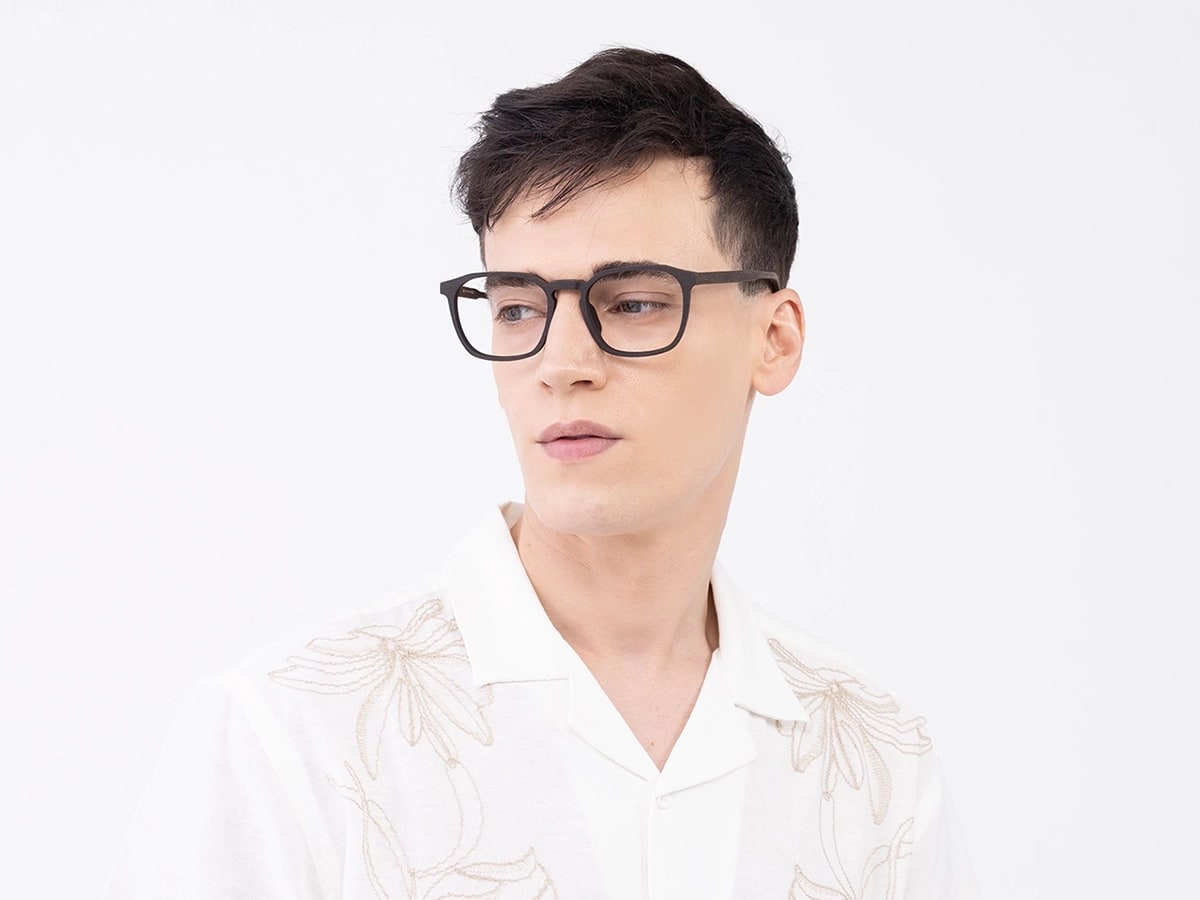 Ebony Wooden Square Glasses 43