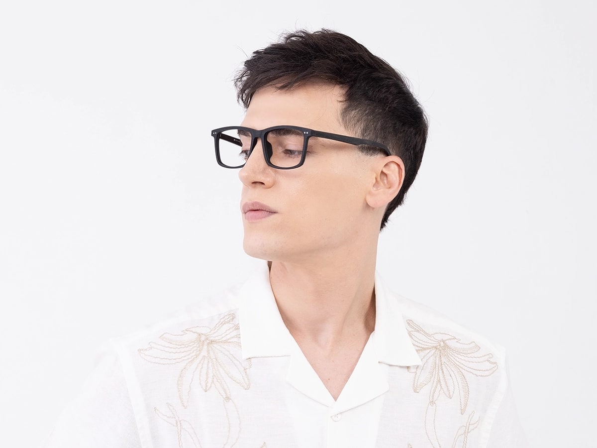 Rectangle Black Full Rim Eyeglasses 43