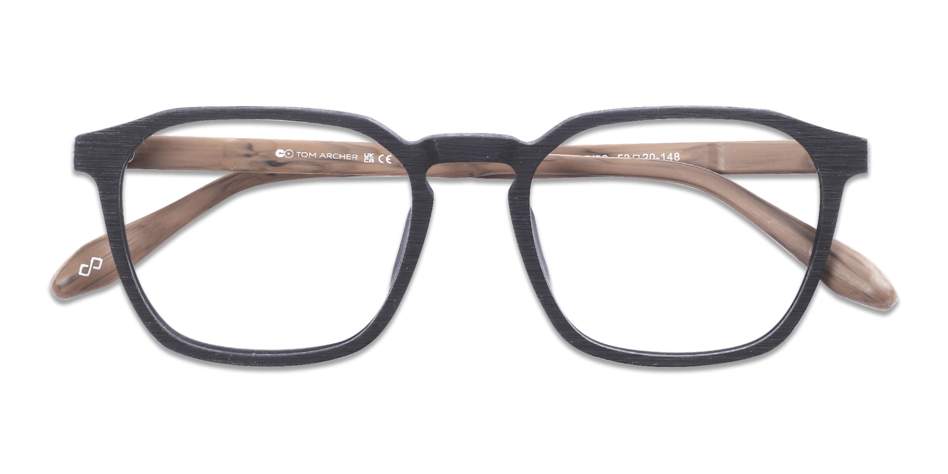Black Wooden Square Full Rim Glasses 6