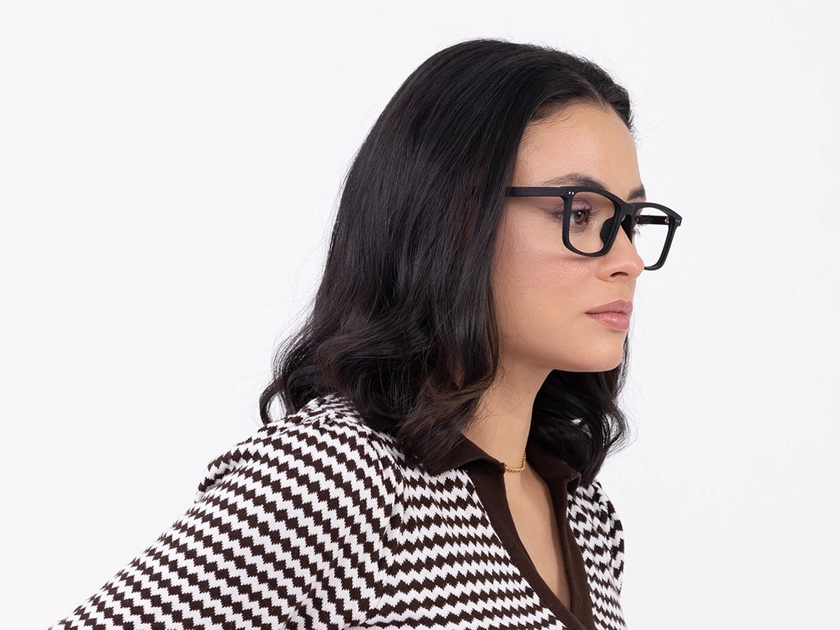 Rectangle Black Full Rim Eyeglasses 52