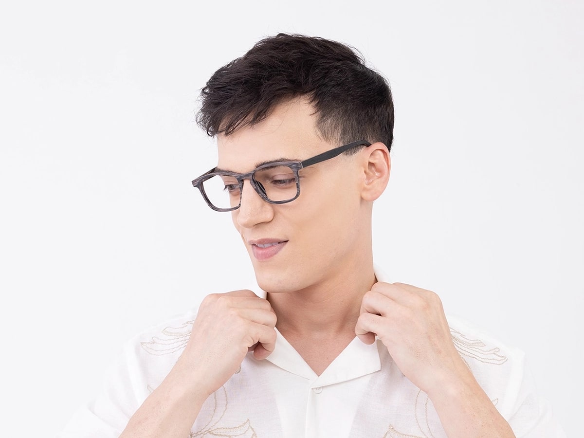 Slate Grey Pine Wooden Frame Eyeglasses 43
