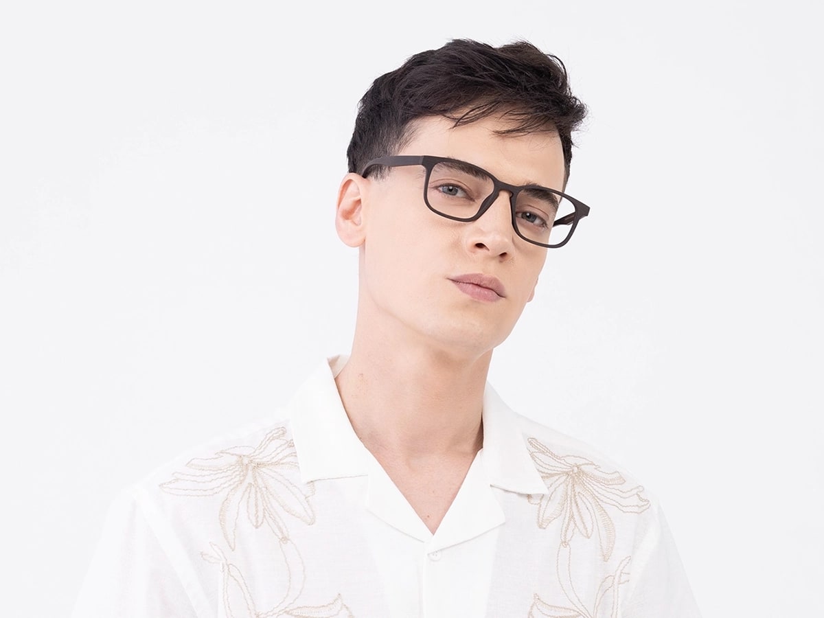 Wood Frame Square Eyeglasses 42