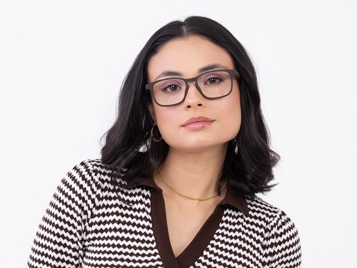 Wood Frame Square Eyeglasses 51