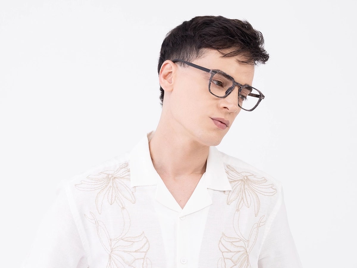 Slate Grey Pine Wooden Frame Glasses 42