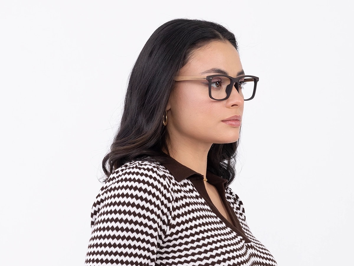 Wooden Rectangle Glasses 52