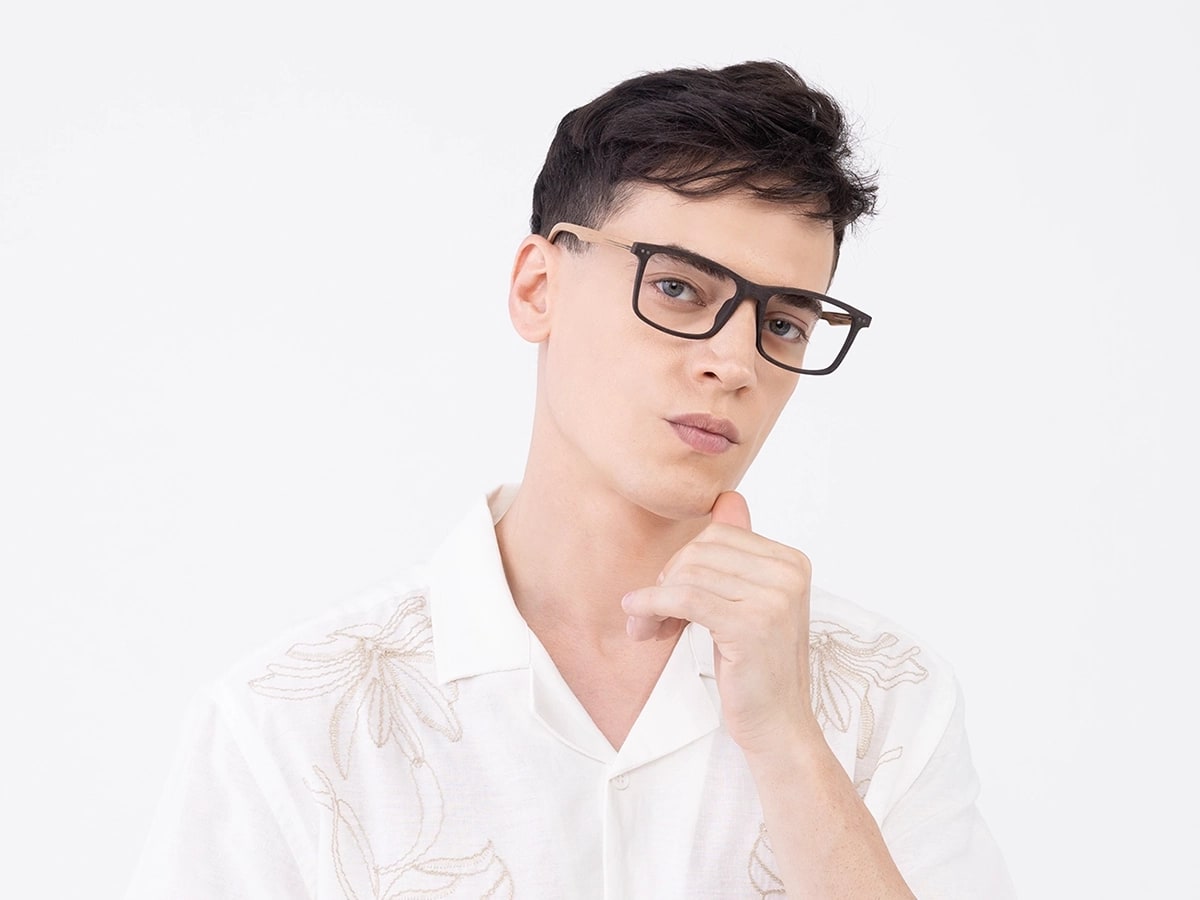 Wooden Rectangle Glasses 42