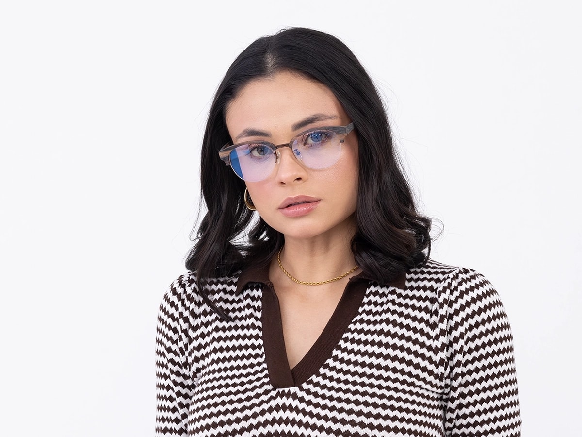 Round Wooden Tortoise Glasses 51
