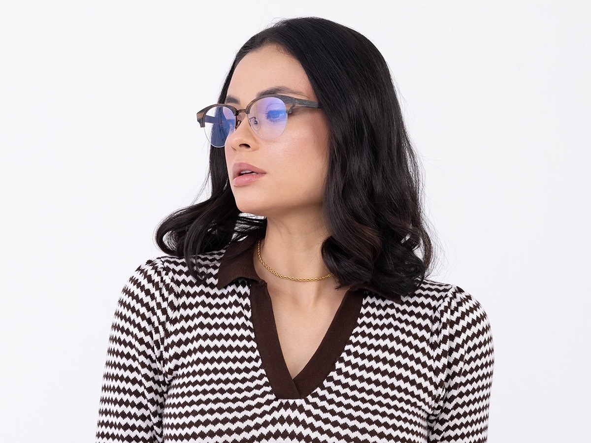 Round Wooden Tortoise Glasses 53