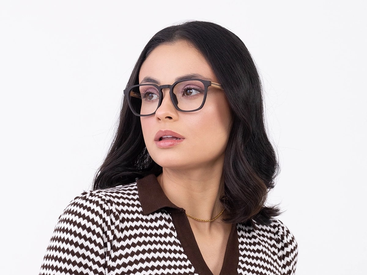Wenge Teak Wooden Frame Eyeglasses 53