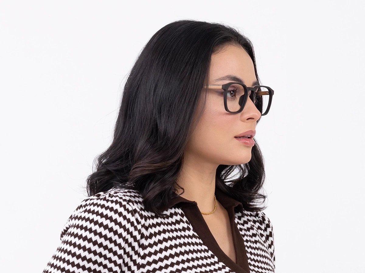 Wenge Teak Wooden Frame Eyeglasses 52