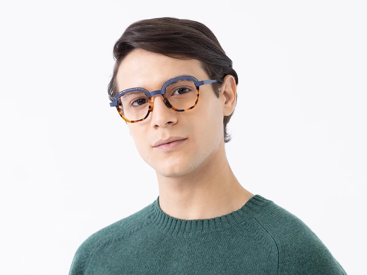  Denim Blue & Tortoise Square Eyeglasses 41