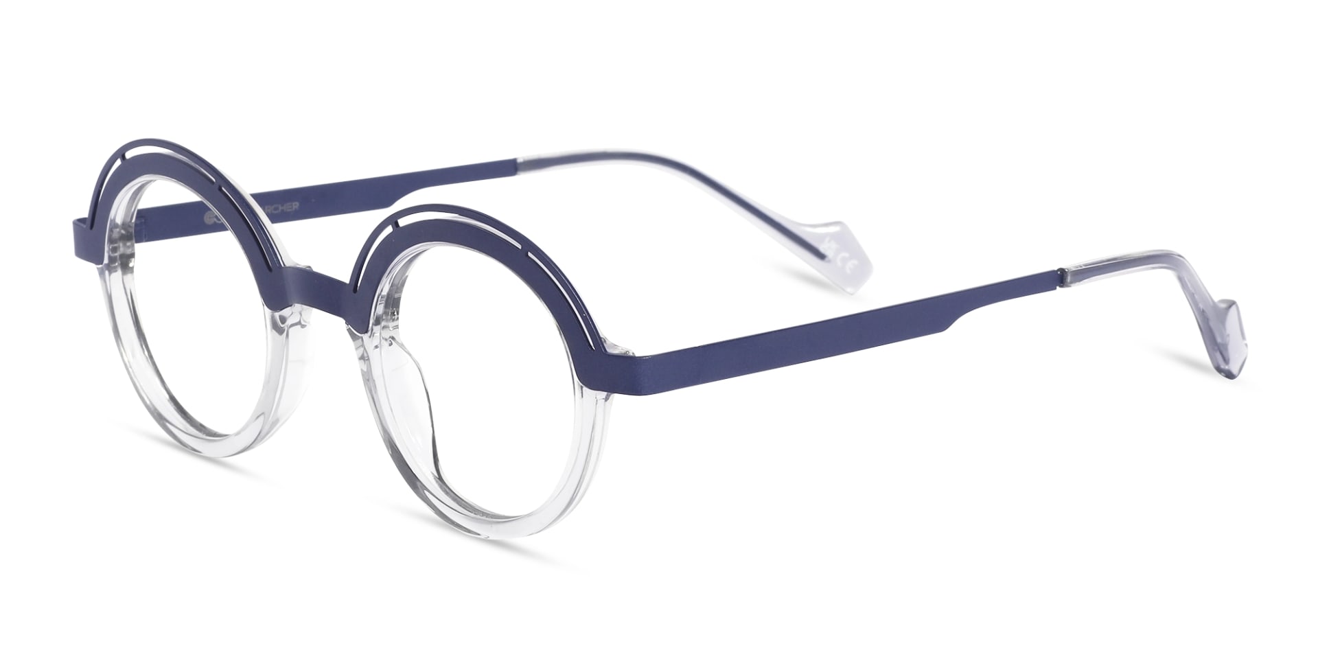 Crystal Clear Denim Blue Glasses 3