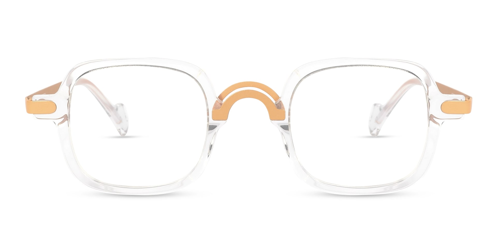 Crystal Clear Mixed Material Glasses Frames 1